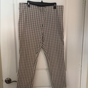 A New Day  Black and White Checkered Pants Size 16 Elastic Waist